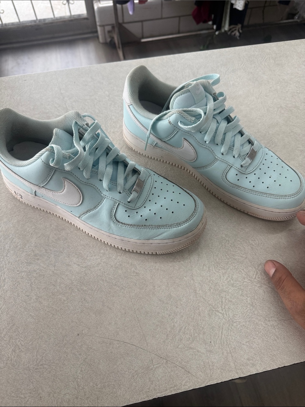 Nike Light Mint and White Low-Top Sneakers